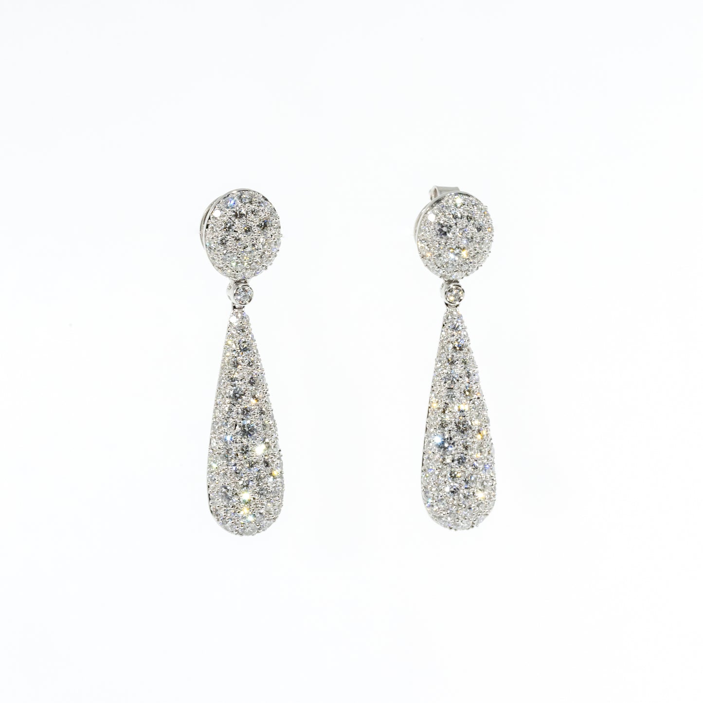 14kt White Gold Pave Diamond Earrings