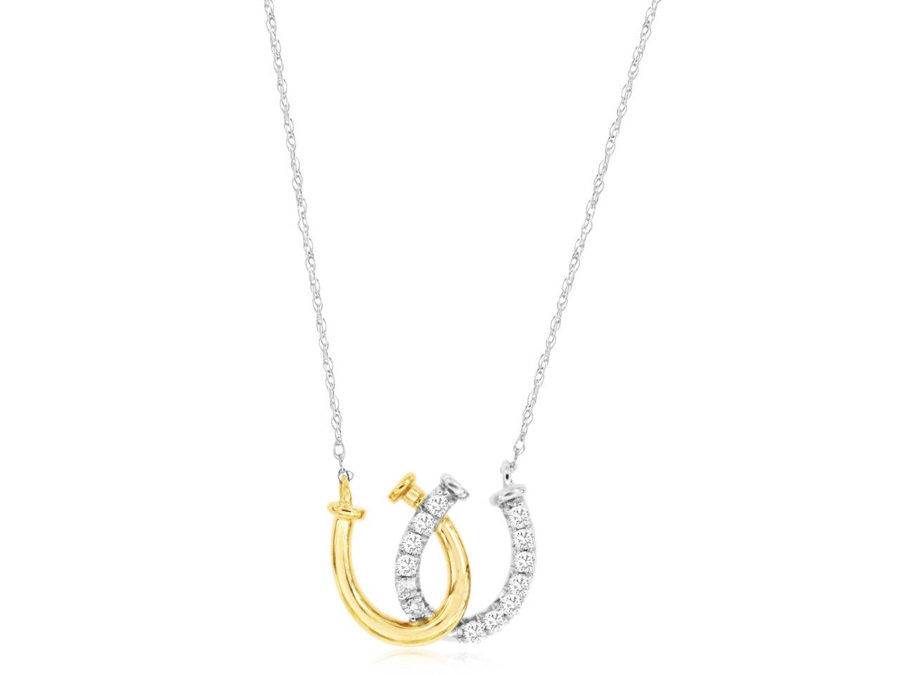 14kt Yellow Gold Diamond Horseshoe Necklace .15ct