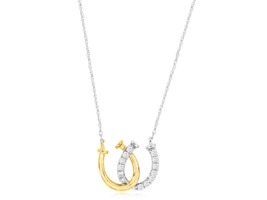 14kt Yellow Gold Diamond Horseshoe Necklace .15ct