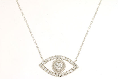 14kt Gold Diamond Eye Necklace .24ct