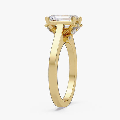 14k Yellow Gold Lab Created Radiant 2.01 ctw D VS1 with Hidden Halo Engagement ring