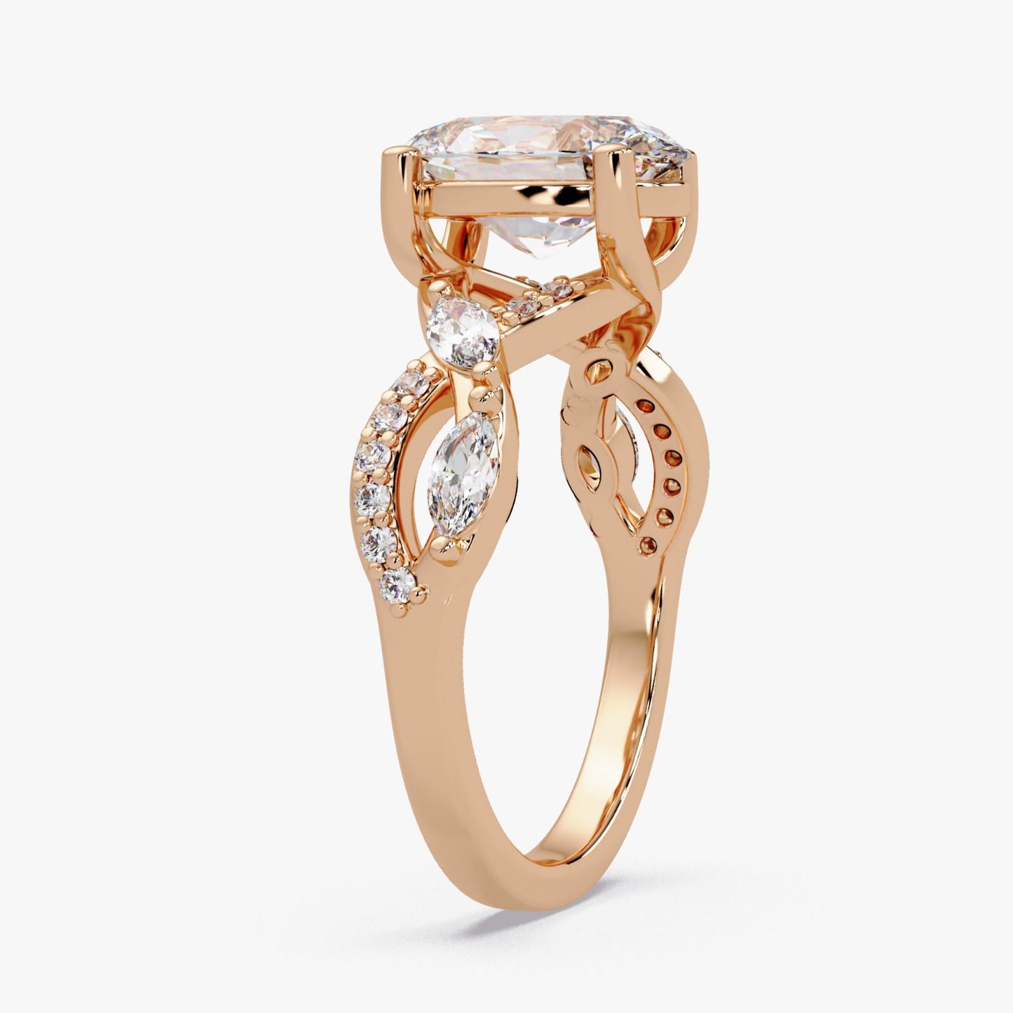 14k Rose Gold Lab Created Diamond Engagement center Stone Brilliant Oval  1.56 ctw F VSI